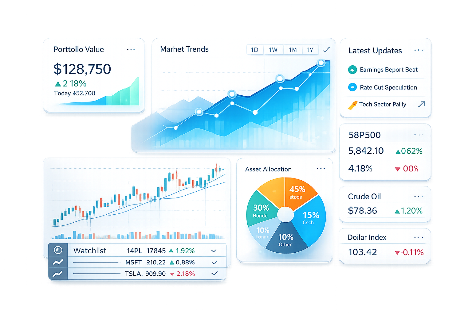 Financial Analytics Dashboard Illustration